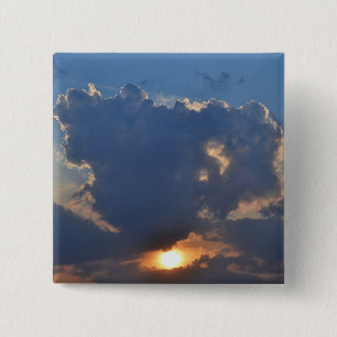 Sunset with Teacup Cloud Formation by STaylor 15 Cm Square Badge