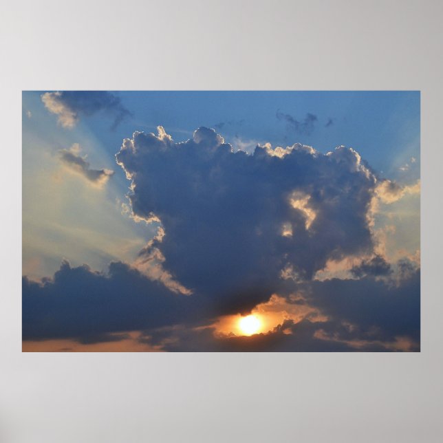 Sunset with Teacup Cloud Formation by STaylor Poster (Front)