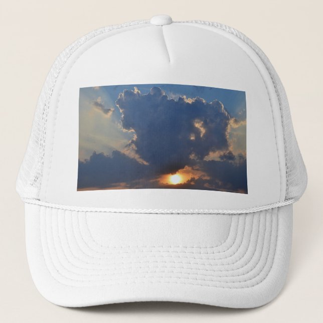 Sunset with Teacup Cloud Formation by STaylor Trucker Hat (Front)