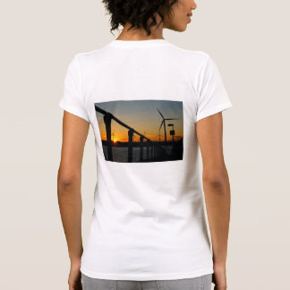 Sunset with windmill, relaxing. T-Shirt