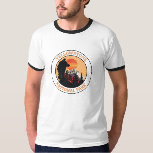 Sunset Wolf Art, Yellowstone National Park, Circle T-Shirt