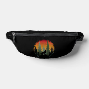 Sunset Wolf Nature Scenery Bum Bags