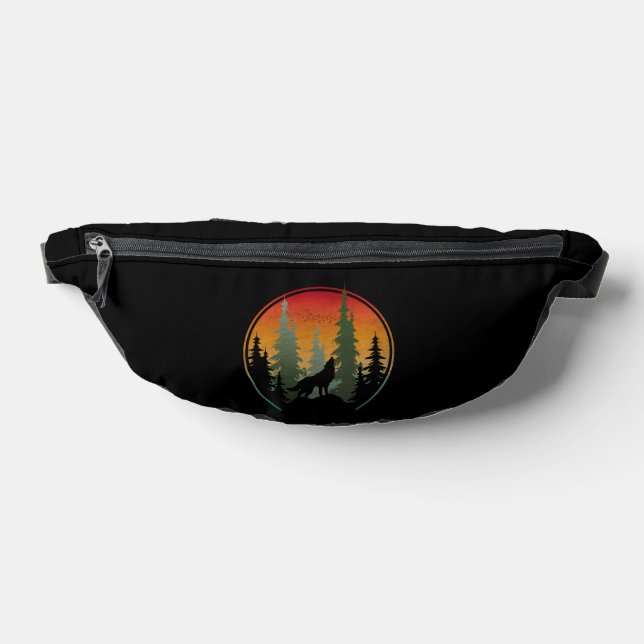 Sunset Wolf Nature Scenery Bum Bags (Lay Down)