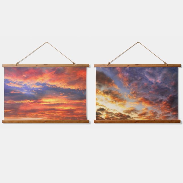 Sunset Wood Topped Wall Tapestry (Double)