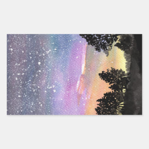 Sunset Woods Rectangular Sticker