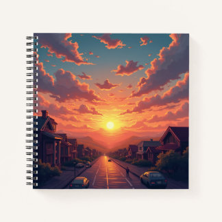 Sunset writing pad notebook
