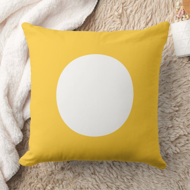 Sunset Yellow and White Polka Dot Reversible Cushion (Blanket)
