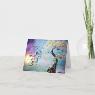 Sunset yellow bonsai It is well Card
