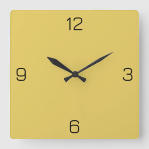 Sunset Yellow E6CB5F Colour - Add Your Name Option Square Wall Clock