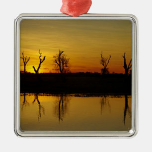 Sunset, Yellow Water Billabong Metal Tree Decoration