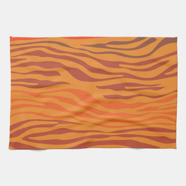 Sunset Zebra Abstract Tea Towel (Horizontal)