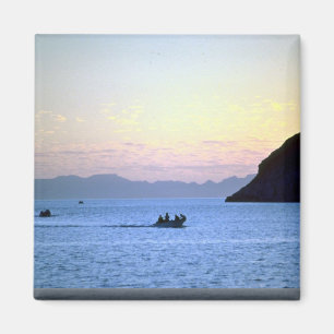 Sunset's afterglow, small boat on Sea of Cortez, M Magnet