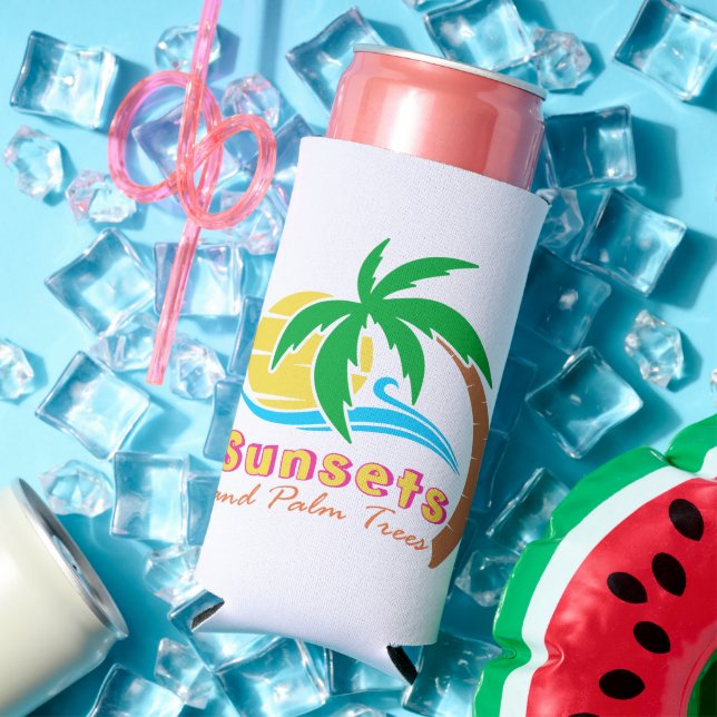Sunsets And Palm Trees Summer Season Seltzer Can Cooler (In Situ Summer)