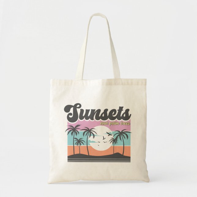 Sunsets And Palm Trees Tote Bag (Front)