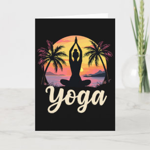 Sunsets And Yoga Meditation - Namaste Vintage Yoga Card