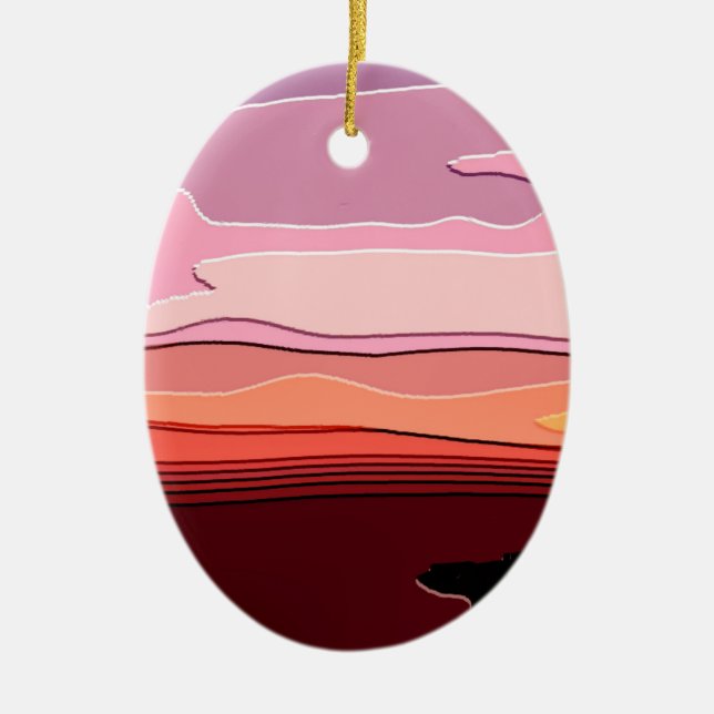 SUNSETS CERAMIC TREE DECORATION (Front)