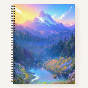 Sunset's Embrace in the Overgrown Mountain Valley Notebook