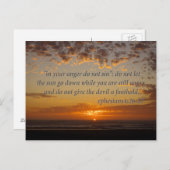 sunset's last moment with ephesians 4:26-27 postcard (Front/Back)