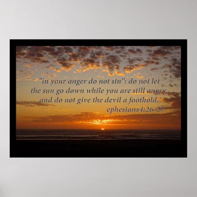 sunset's last moment with ephesians 4:26-27 poster (Front)