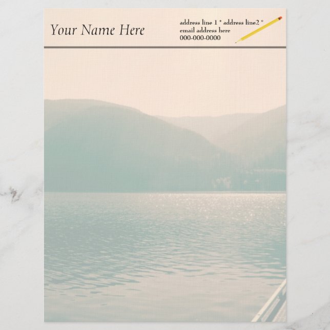 Sunsetting landscape photography of lake, sky... customised letterhead (Front)