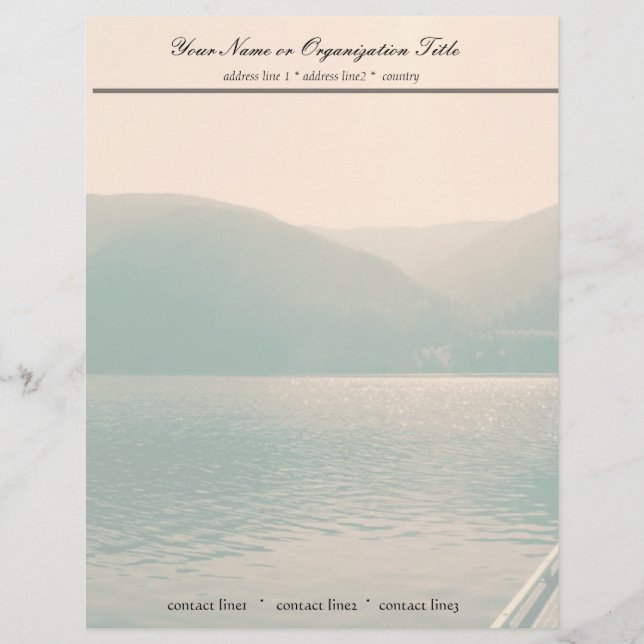 Sunsetting landscape photography of lake, sky... letterhead template (Front)