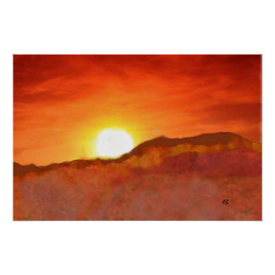Sunsetting Over the Mountains,  Poster