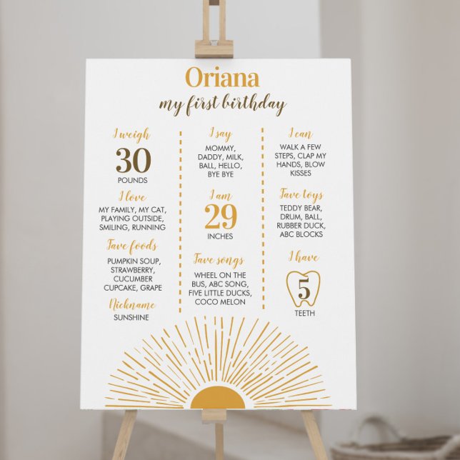 Sunshine 1st Birthday Milestone Sign (Creator Uploaded)