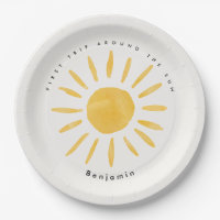 sunshine 1st birthday watercolor sun 