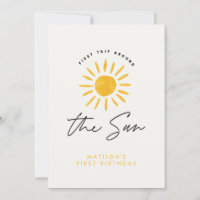 sunshine 1st birthday watercolor sun yellow modern