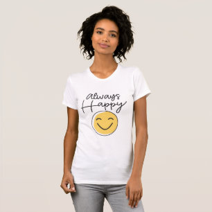 Sunshine "Always Happy" Retro Tee - Vibrant Smiley