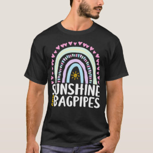 Sunshine and Bagpipes Cute Rainbow Gift for Womens T-Shirt