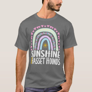 Sunshine and Basset Hounds Cute Rainbow Gift for W T-Shirt