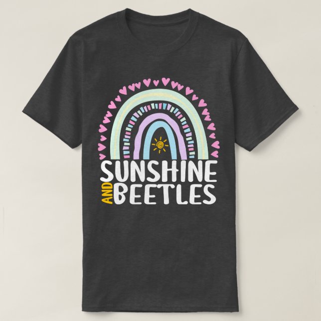 Sunshine and Beetles Cute Rainbow Gift for Womens  T-Shirt (Design Front)