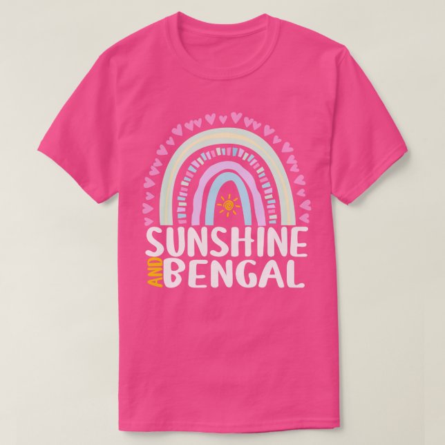 Sunshine and Bengal Cute Rainbow Gift for Womens K T-Shirt (Design Front)