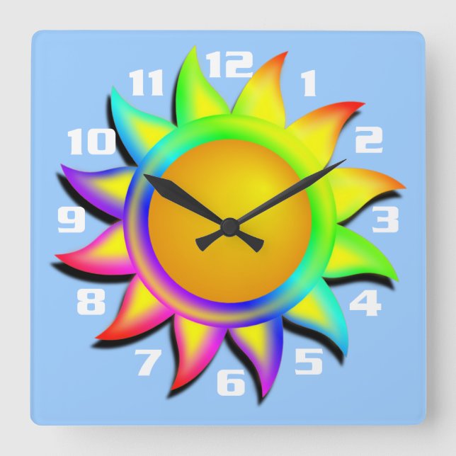 Sunshine and Blue Sky Square Wall Clock (Front)