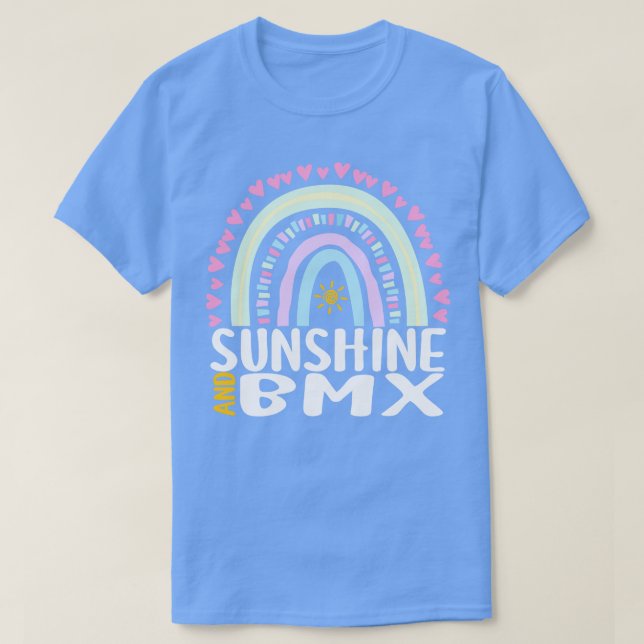 Sunshine and BMX Cute Rainbow Gift for Womens Kids T-Shirt (Design Front)