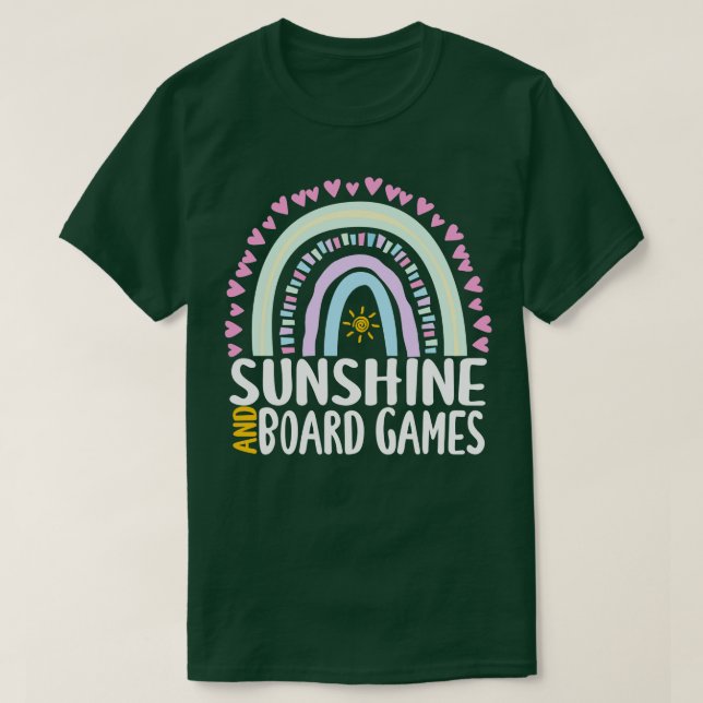 Sunshine and Board Games Cute Rainbow Gift for Wom T-Shirt (Design Front)
