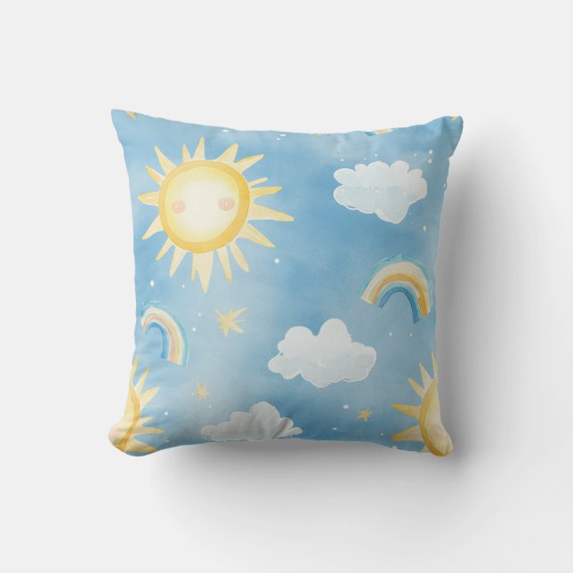 Sunshine and Cloud Dream Throw Pillow (Front)