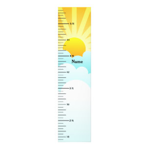 Sunshine and Clouds Growth Chart Add Child's Name Photo Print