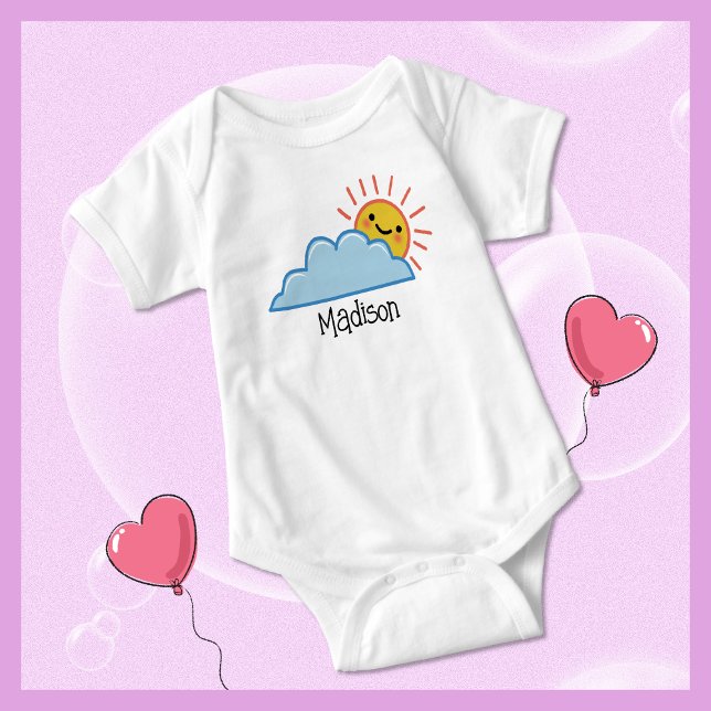 Sunshine And Clouds Personalised Baby Bodysuit (Creator Uploaded)