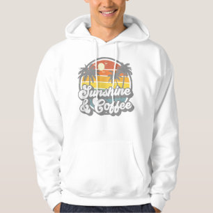 Sunshine And Coffee Beach Funny Retro 70s Beach Wo Hoodie