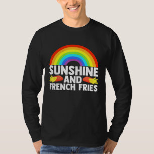 Sunshine And French Fries Food Pun Rainbow 60s 70s T-Shirt