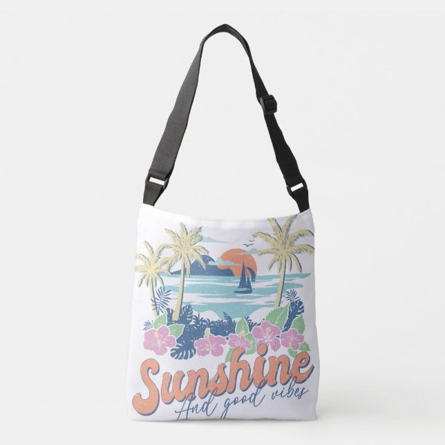 Sunshine and Good Vibes  Crossbody Bag (Front)