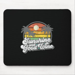 Sunshine And Good Wine Beach Retro 70s Vintage Vac Mouse Pad