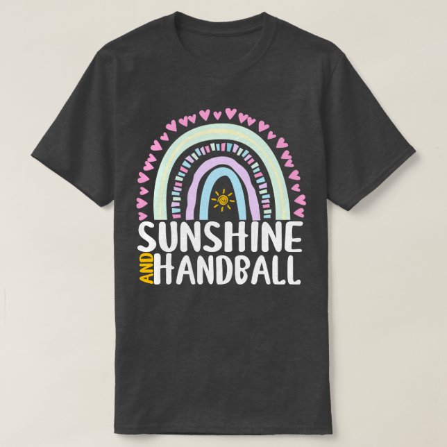 Sunshine and Handball Cute Rainbow Gift for Womens T-Shirt (Design Front)