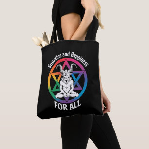 Sunshine And Happiness For All Satan LGBTQ Pride Tote Bag
