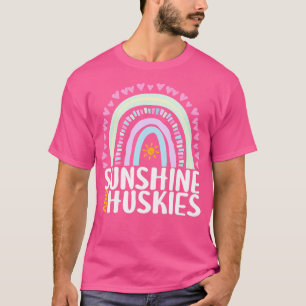 Sunshine and Huskies Cute Rainbow Gift for Womens  T-Shirt