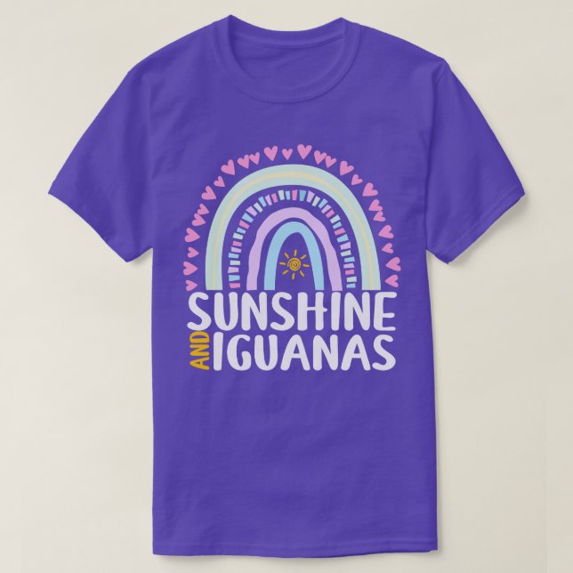 Sunshine and Iguanas Cute Rainbow Gift for Womens  T-Shirt (Design Front)