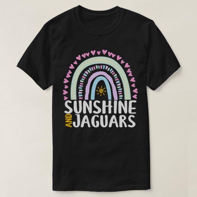 Sunshine and Jaguars Cute Rainbow Gift for Womens  T-Shirt (Design Front)