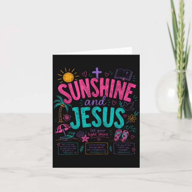 Sunshine And Jesus Let Your Light Shine Christian Card (Front)